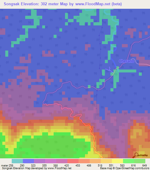 Songsak,India Elevation Map