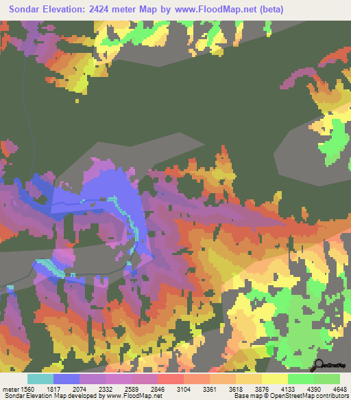 Sondar,India Elevation Map