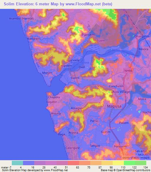 Solim,India Elevation Map