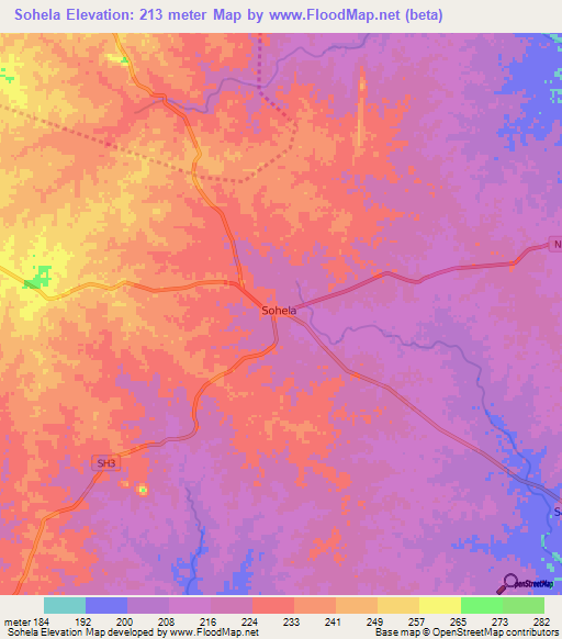 Sohela,India Elevation Map