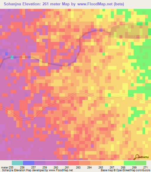 Sohanjna,India Elevation Map