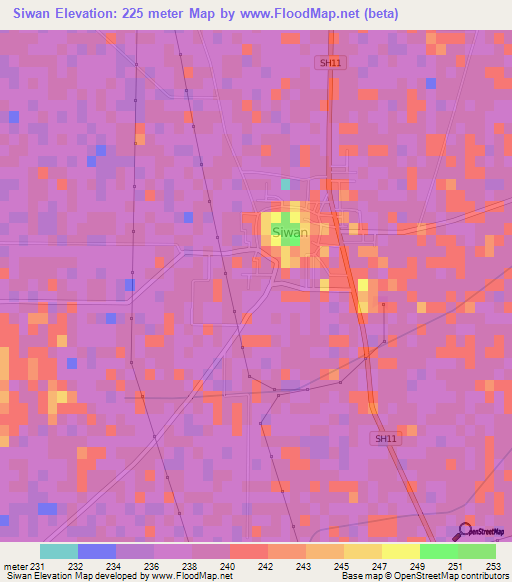 Siwan,India Elevation Map