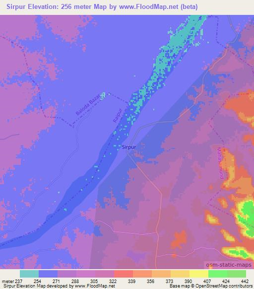 Sirpur,India Elevation Map