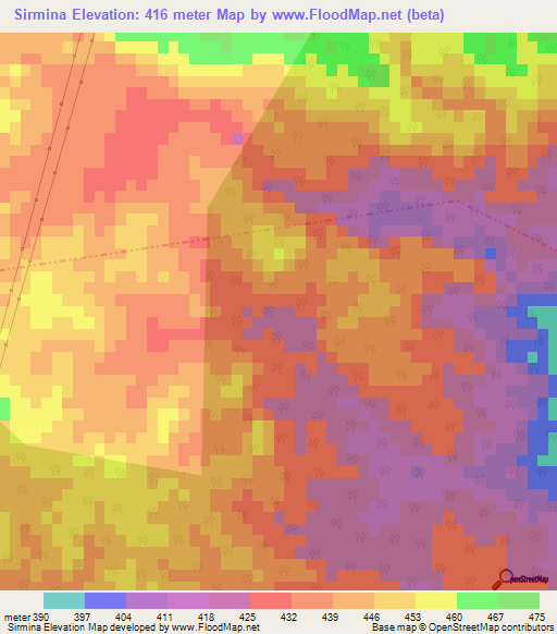 Sirmina,India Elevation Map