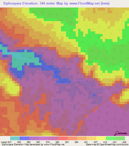Siphonpara,India Elevation Map