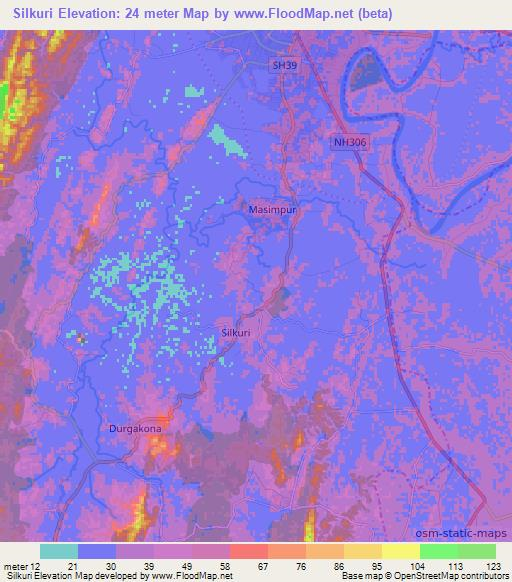 Silkuri,India Elevation Map