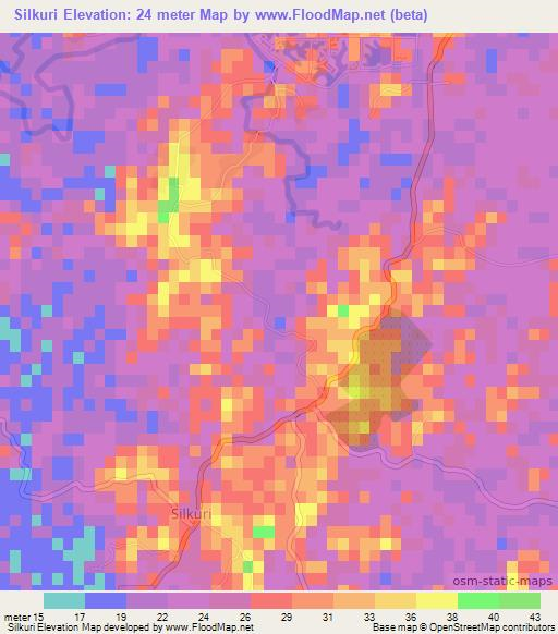 Silkuri,India Elevation Map