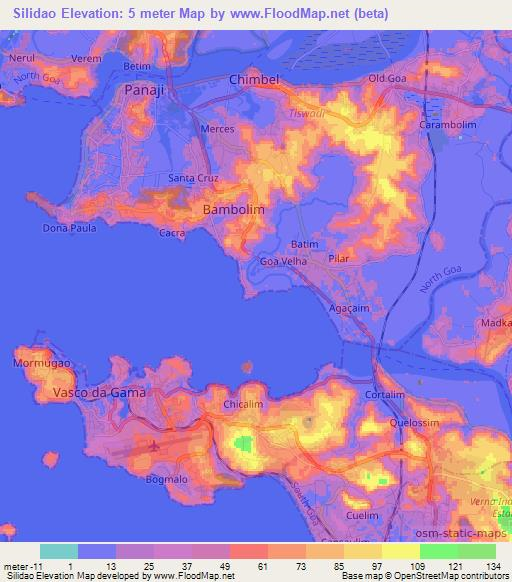 Silidao,India Elevation Map