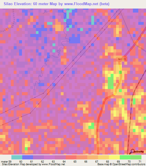 Silao,India Elevation Map