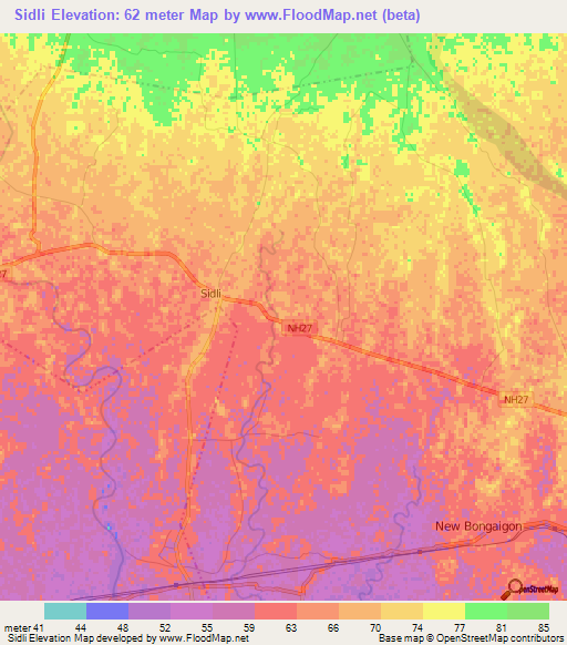 Sidli,India Elevation Map