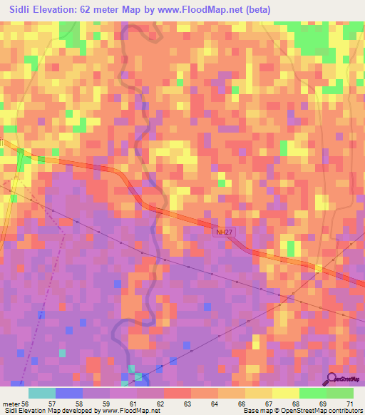 Sidli,India Elevation Map