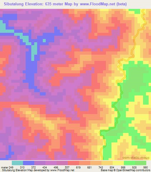 Sibutalung,India Elevation Map