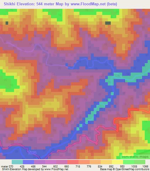 Shikhi,India Elevation Map