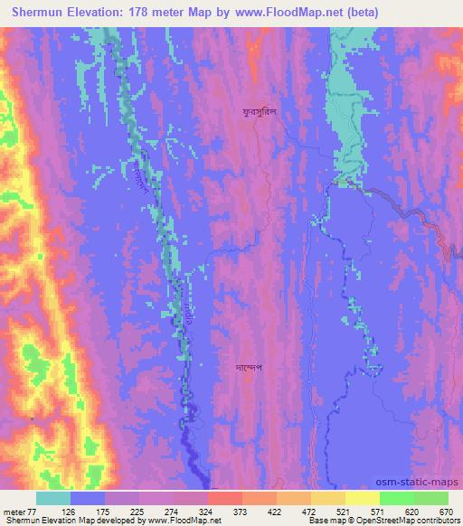 Shermun,India Elevation Map