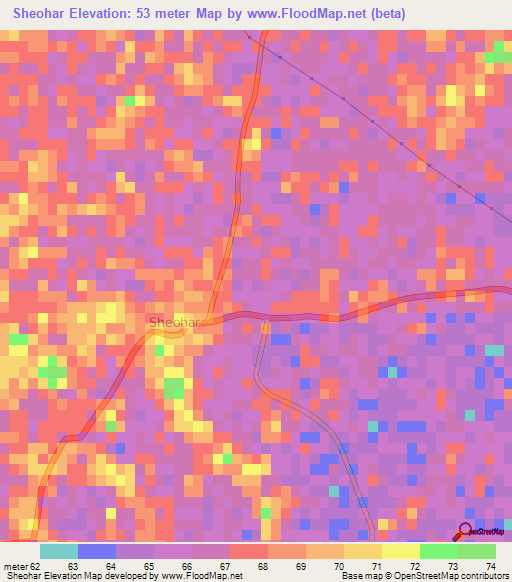 Sheohar,India Elevation Map