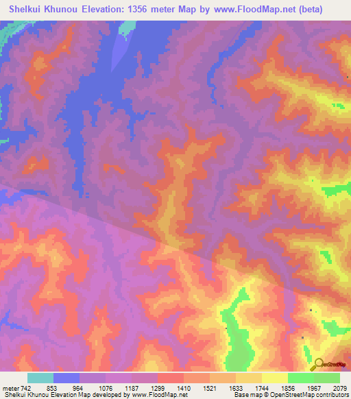 Shelkui Khunou,India Elevation Map