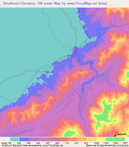Shedhumi,India Elevation Map