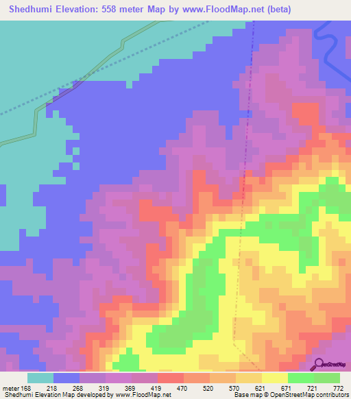 Shedhumi,India Elevation Map