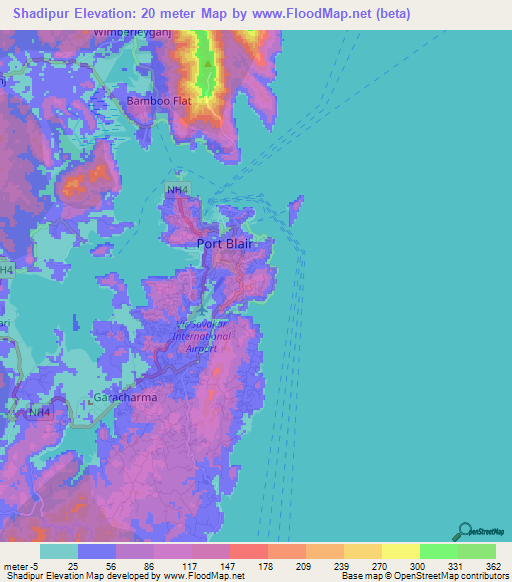 Shadipur,India Elevation Map
