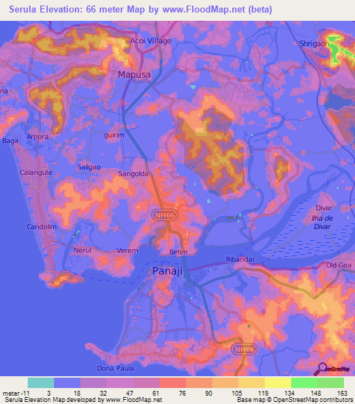 Serula,India Elevation Map