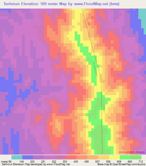 Serhmun,India Elevation Map