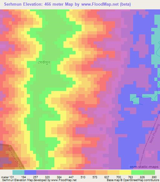 Serhmun,India Elevation Map