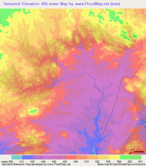 Semartoli,India Elevation Map
