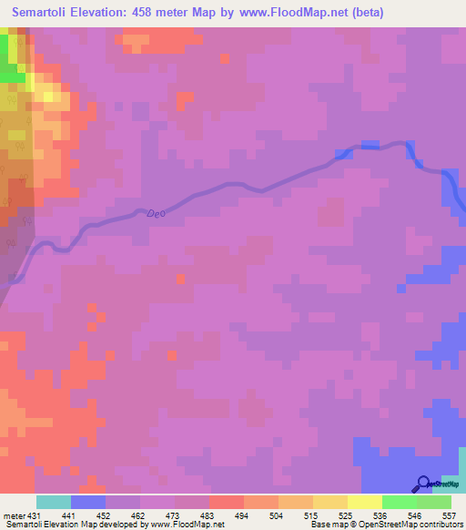 Semartoli,India Elevation Map