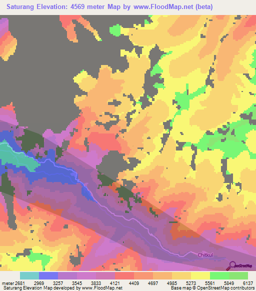 Saturang,India Elevation Map