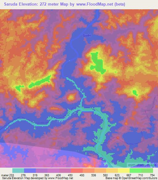 Saruda,India Elevation Map