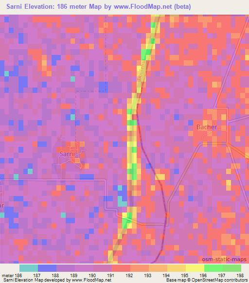 Sarni,India Elevation Map