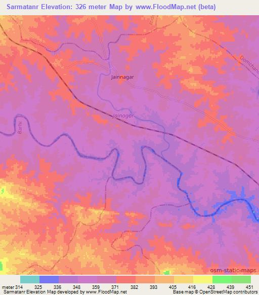 Sarmatanr,India Elevation Map