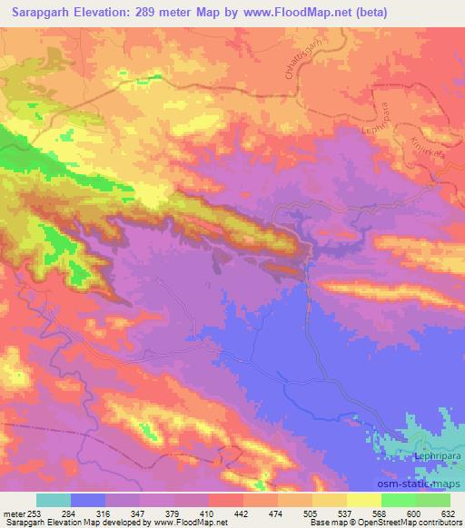 Sarapgarh,India Elevation Map