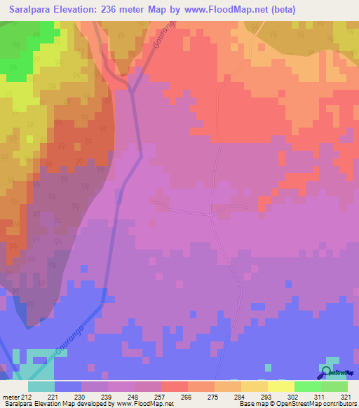 Saralpara,India Elevation Map