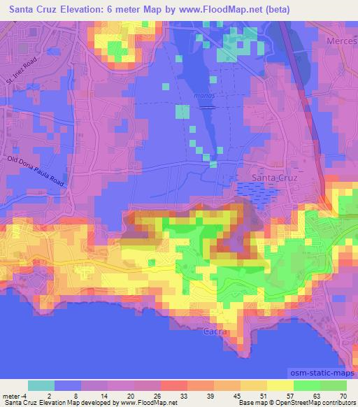 Santa Cruz,India Elevation Map