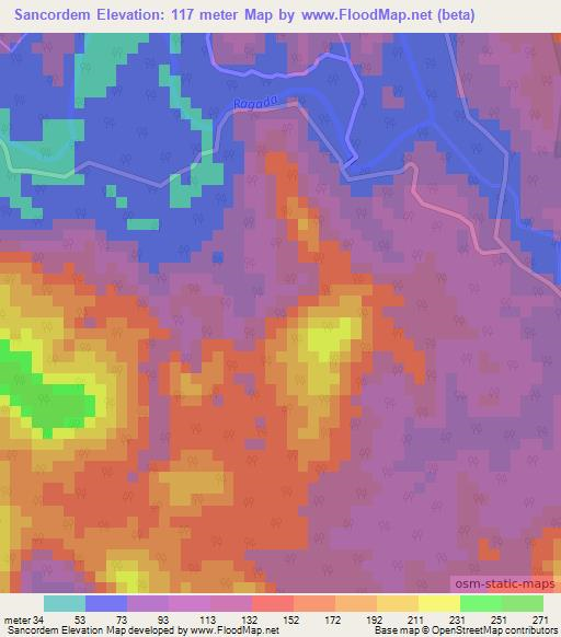 Sancordem,India Elevation Map