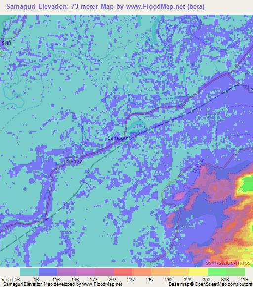 Samaguri,India Elevation Map