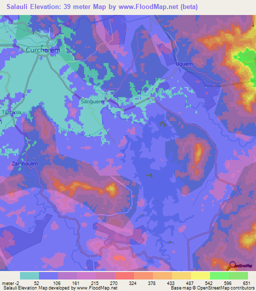 Salauli,India Elevation Map