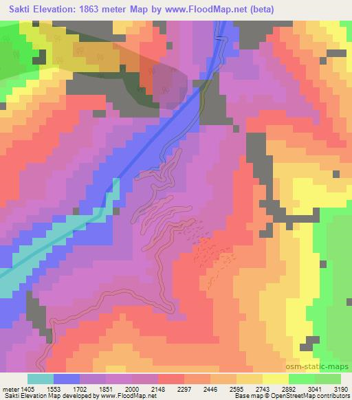 Sakti,India Elevation Map
