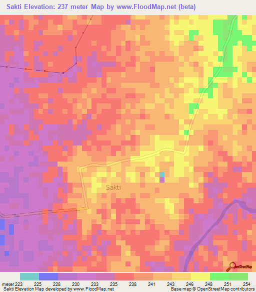 Sakti,India Elevation Map