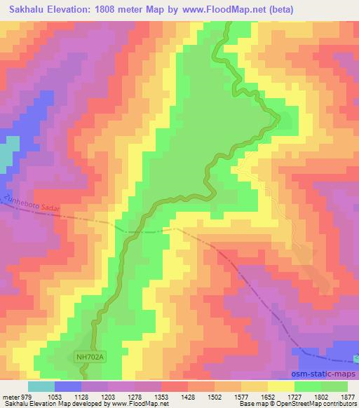 Sakhalu,India Elevation Map