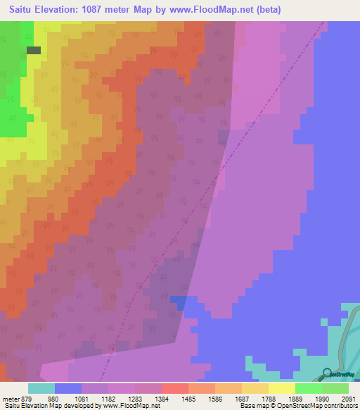 Saitu,India Elevation Map