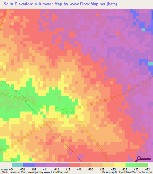 Sailu,India Elevation Map
