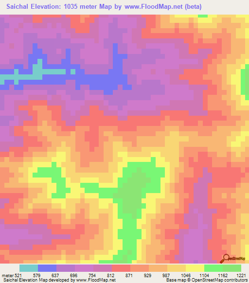 Saichal,India Elevation Map