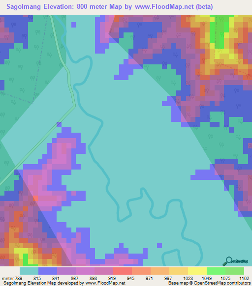 Sagolmang,India Elevation Map