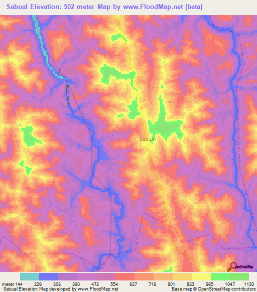Sabual,India Elevation Map