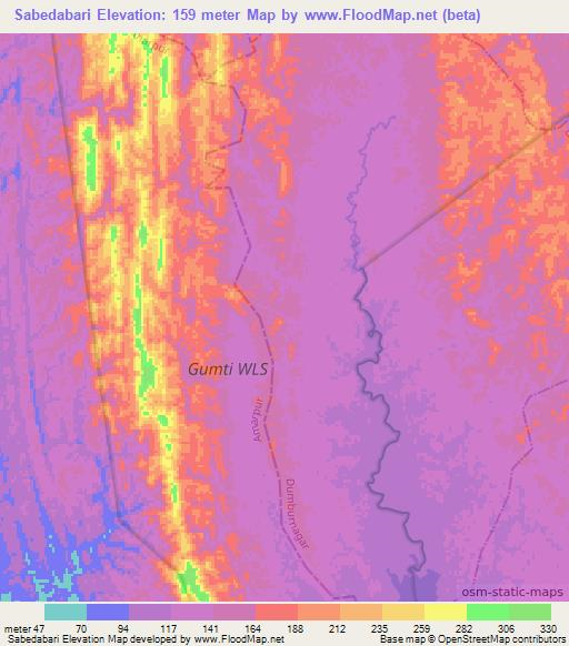 Sabedabari,India Elevation Map