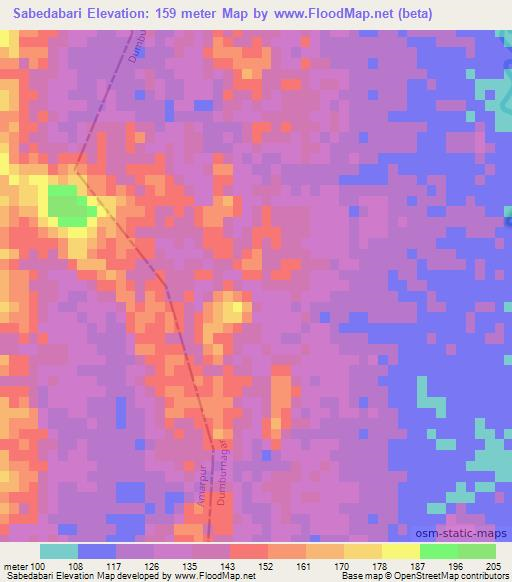 Sabedabari,India Elevation Map