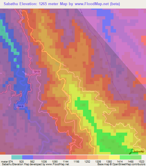 Sabathu,India Elevation Map