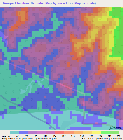 Rongra,India Elevation Map